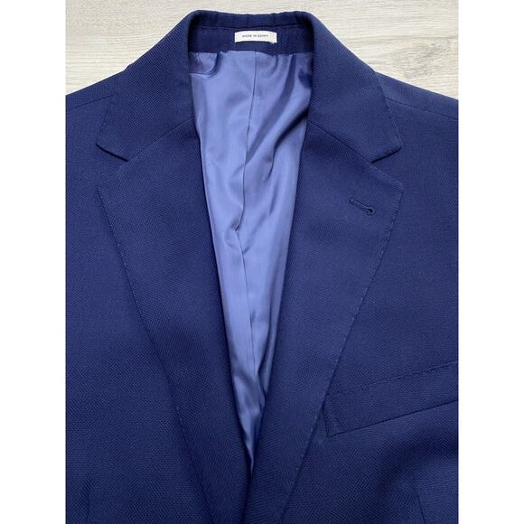Joseph Abboud 42R Slim Fit Navy Wool Egypt Mens Blazer Suit Jacket Sport Coat - Picture 6 of 16